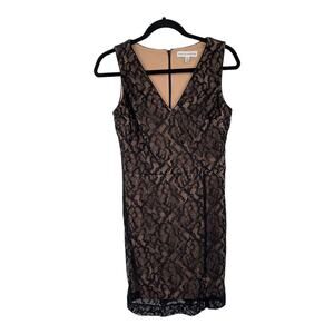 Dress the Population dress Cebella sleeveless minidress black nude Medium M